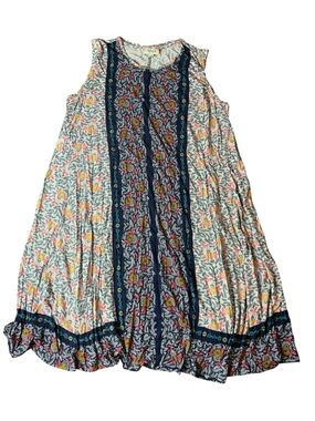 Style & Co. Mixed Print Floral Sleeveless Boho Dress 1X Plus Size